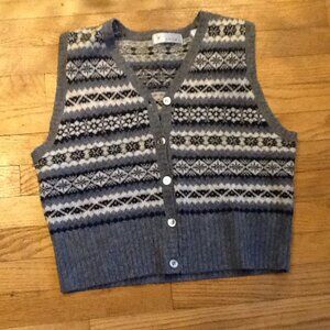 Fair Isle Pure Shetland Wool Sweater Vest